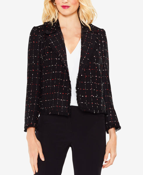 Vince Camuto Windowpane Tweed Blazer